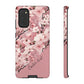 Personalized Cherry Blossom Tough Phone Case — Pink Floral Protective Case for Samsung & Google