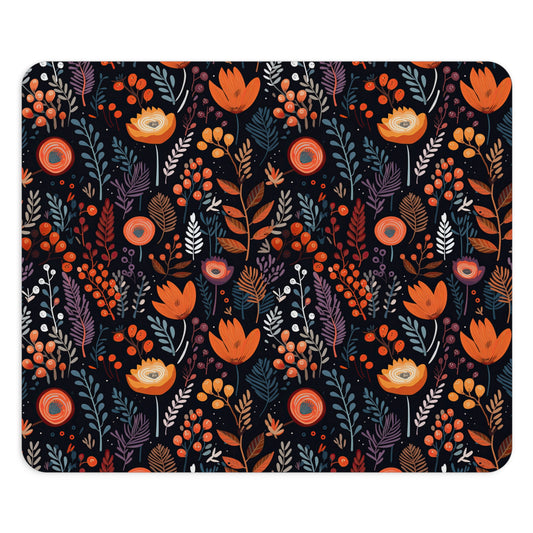 Autumn Bloom Floral Pattern Mouse Pad - Stylish Desk Accessory for Home & Office