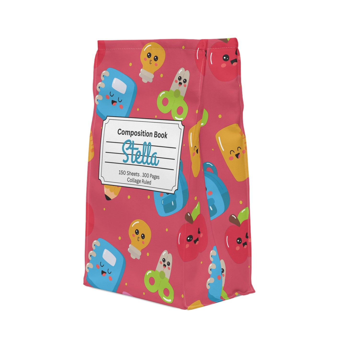 Custom Kawaii Composition Book Inspired Stylish Polyester Lunch Box for Kids - Perfect for School, Picnics, or Snacks | Personalized ABC Design, Back to School, Family [...]