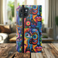 Psychedelic Visions Vibrant Art Flip iPhone and Samsung Phone Case - Colorful Faces Design for Phone Protection