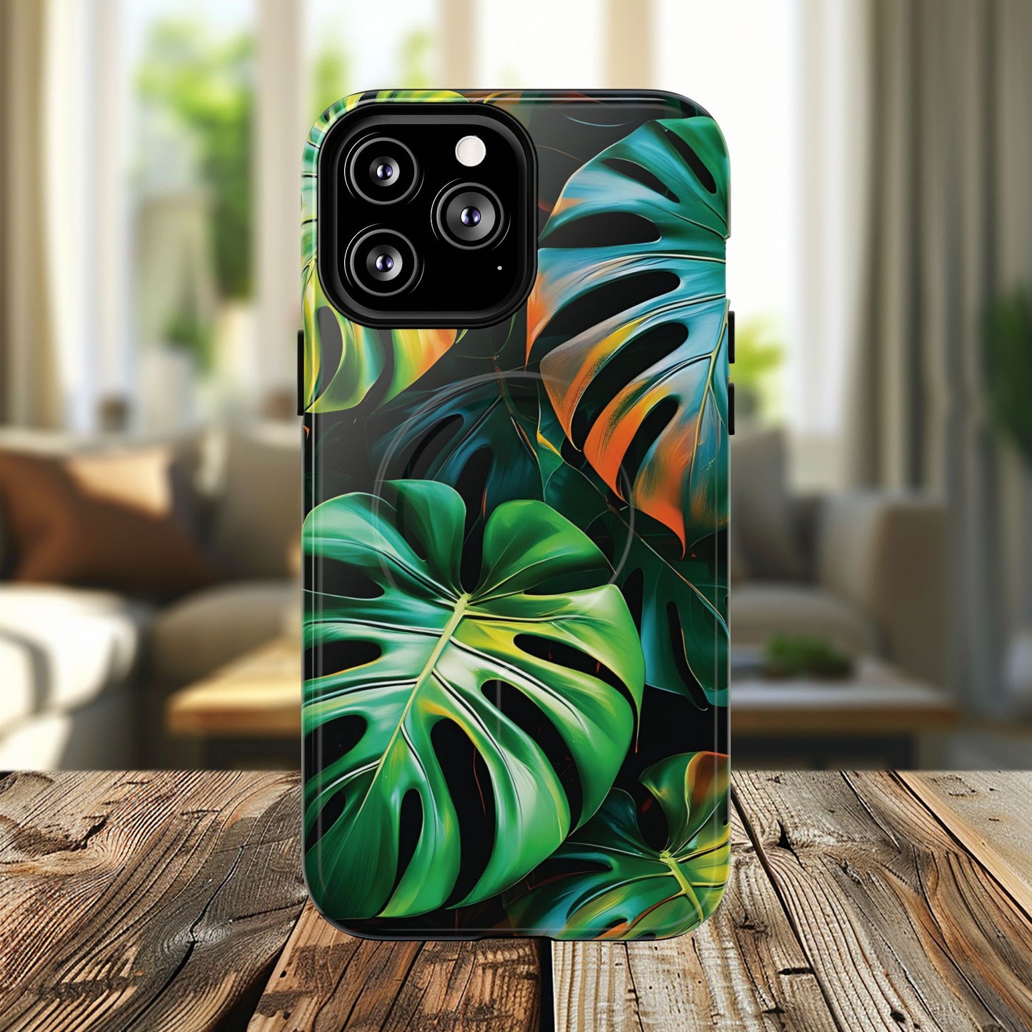 Tropical Leaf Phone Case | Tough Magnetic Cases, iPhone Accessories, Gift for Him/Her, Phone Protection, Summer Style, Trendy Design