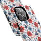 Patriotic Floral Dreams Tough Magnetic iPhone Cases, Durable, Stylish, Gift for Her, Protective Phone Cover, Spring Floral Design