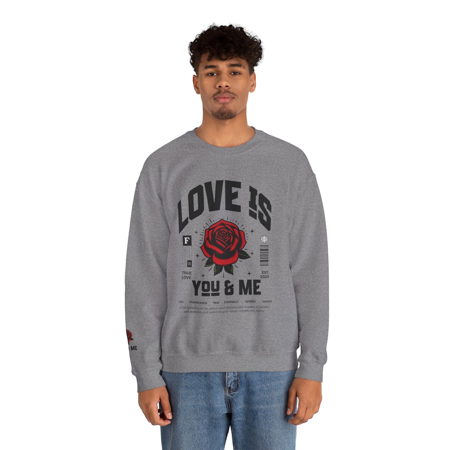 You and Me Unisex Heavy Gildan Blend™ Crewneck Sweatshirt.