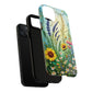 Floral Stained Harmony Glass Tough Magnetic Phone Case | Nature Inspired Design | Durable Protection | Gift for Nature Lovers | Spring Vibe