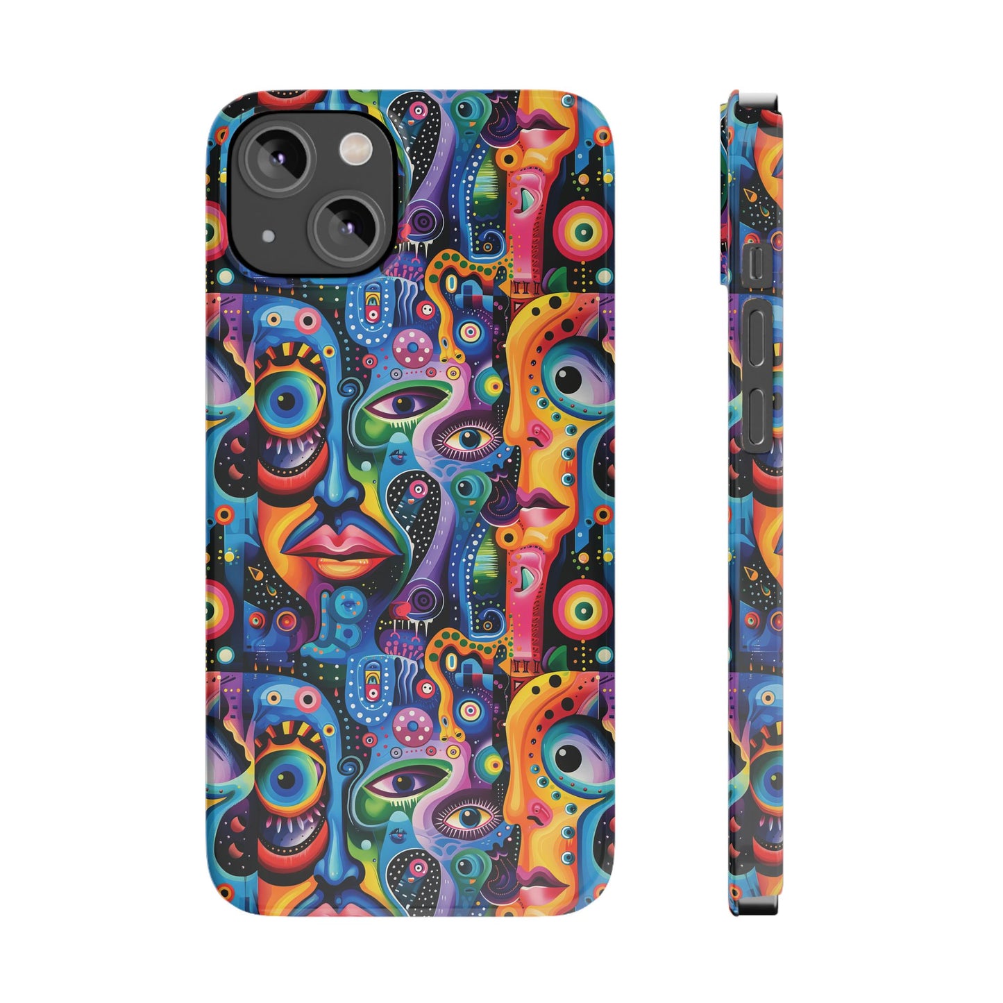 Psychedelic Visions Slim iPhone Case - Vibrant Design for Artistic Souls