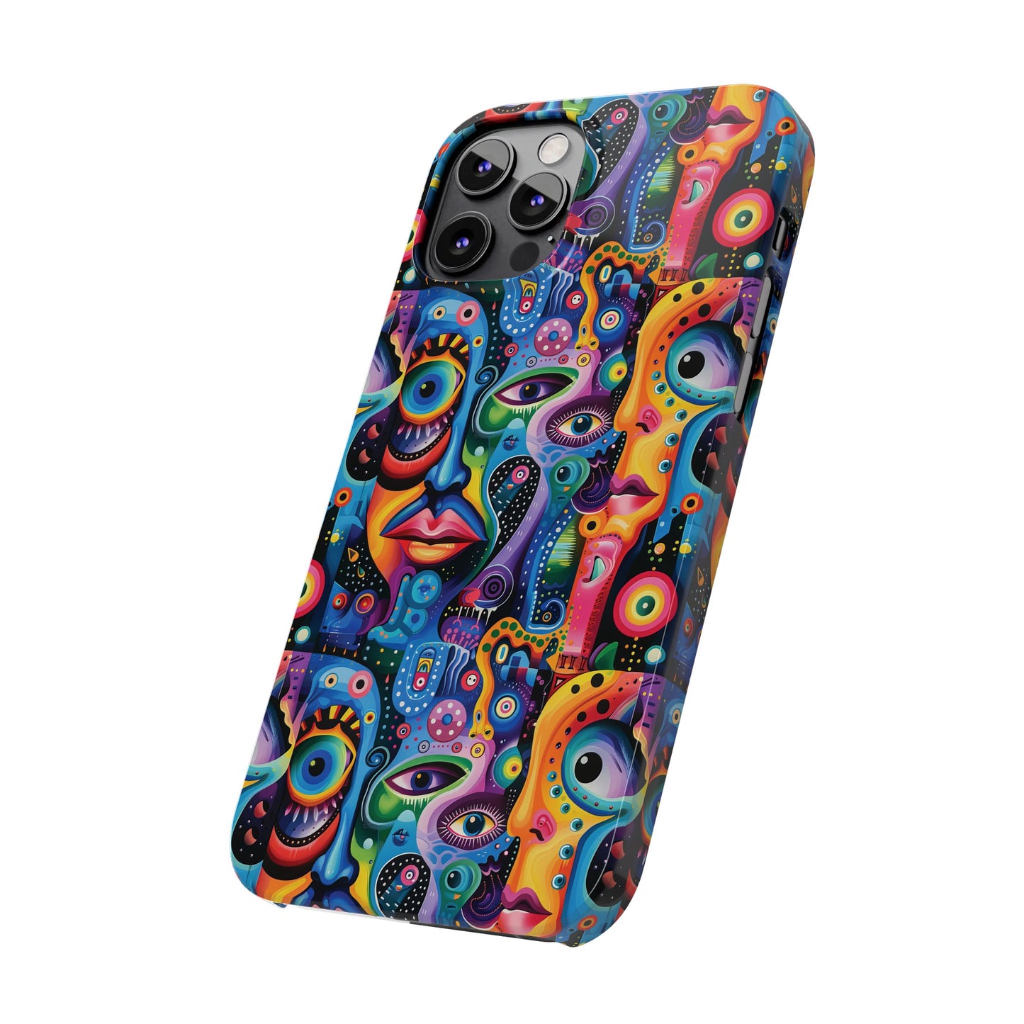 Psychedelic Visions Slim iPhone Case - Vibrant Design for Artistic Souls