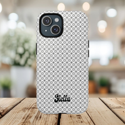 Personalized Geometric Phone Case, Stylish Tough Magnetic Cases, Unique Protection, Trendy Gift for Tech Lovers, Modern Mobile Accessory
