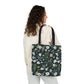 Daisy Delight Floral Canvas Tote Bag with 5-Color Straps | Eco-Friendly Shopping Bag