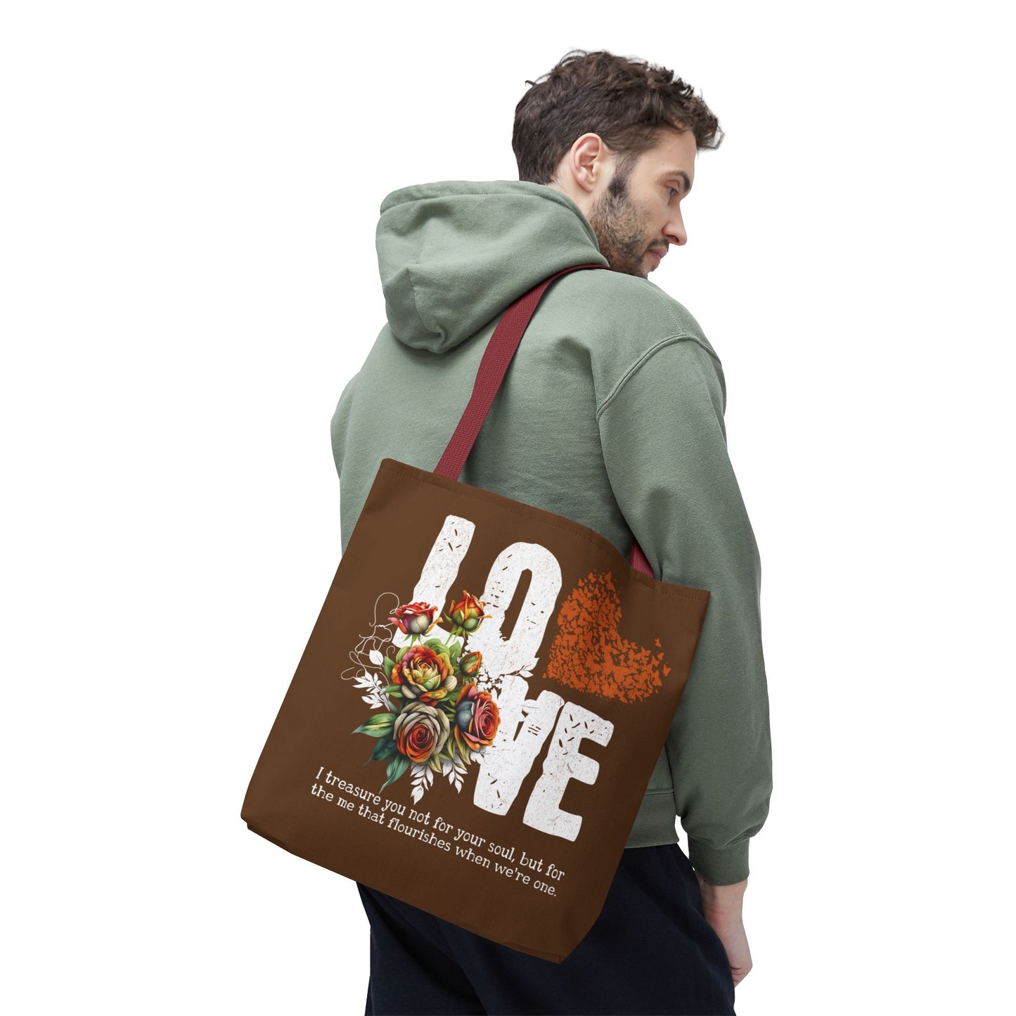 LOVE Always Brown Tote Bag.