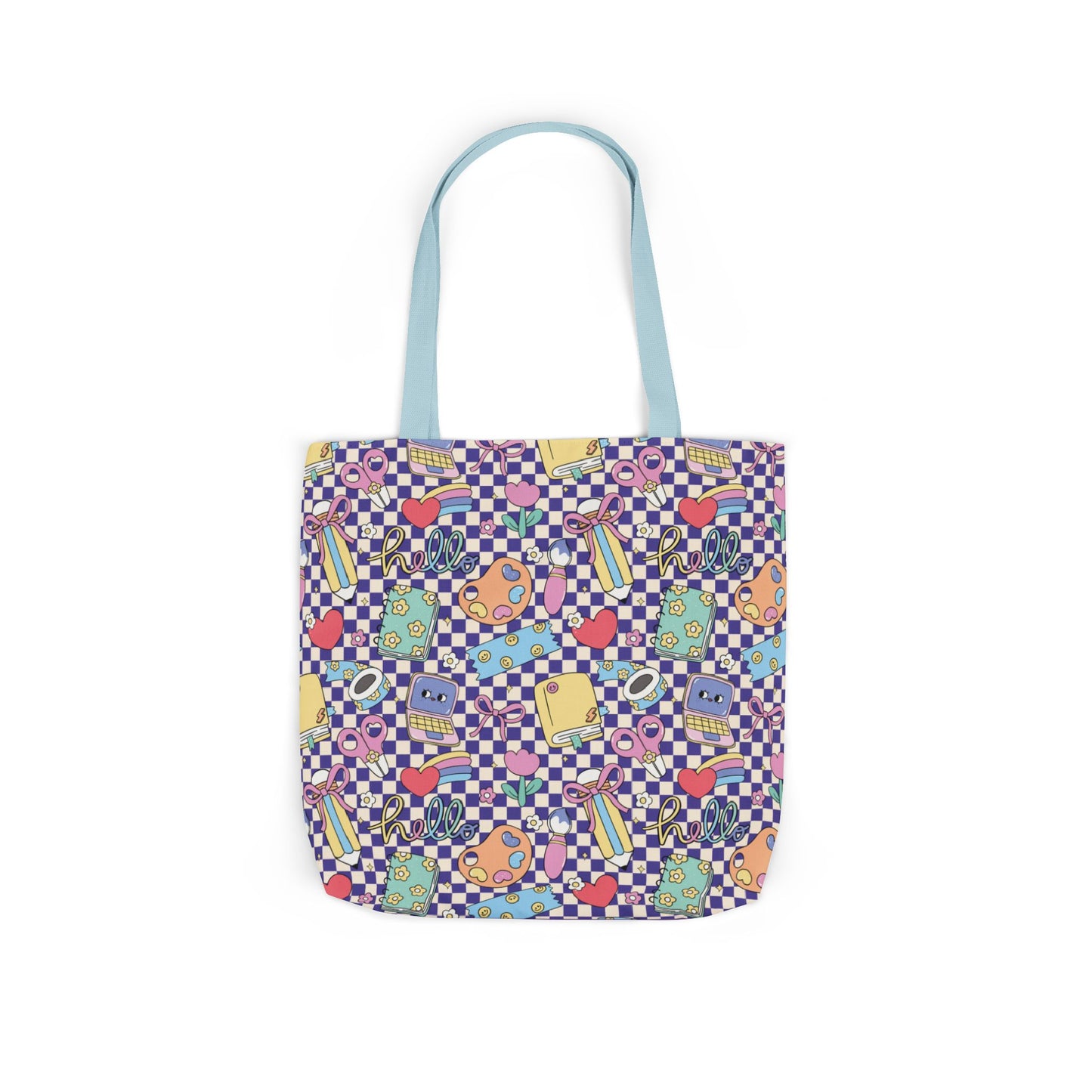 Personalized Purple Doodle Daydream Composition Book Inspired Canvas Tote Bag with Colorful Straps, Cute School Bag, Eco-Friendly Tote, Back to School Shopping Bag, Teacher Gift Idea