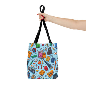 Blue Academic Adventures Tote Bag