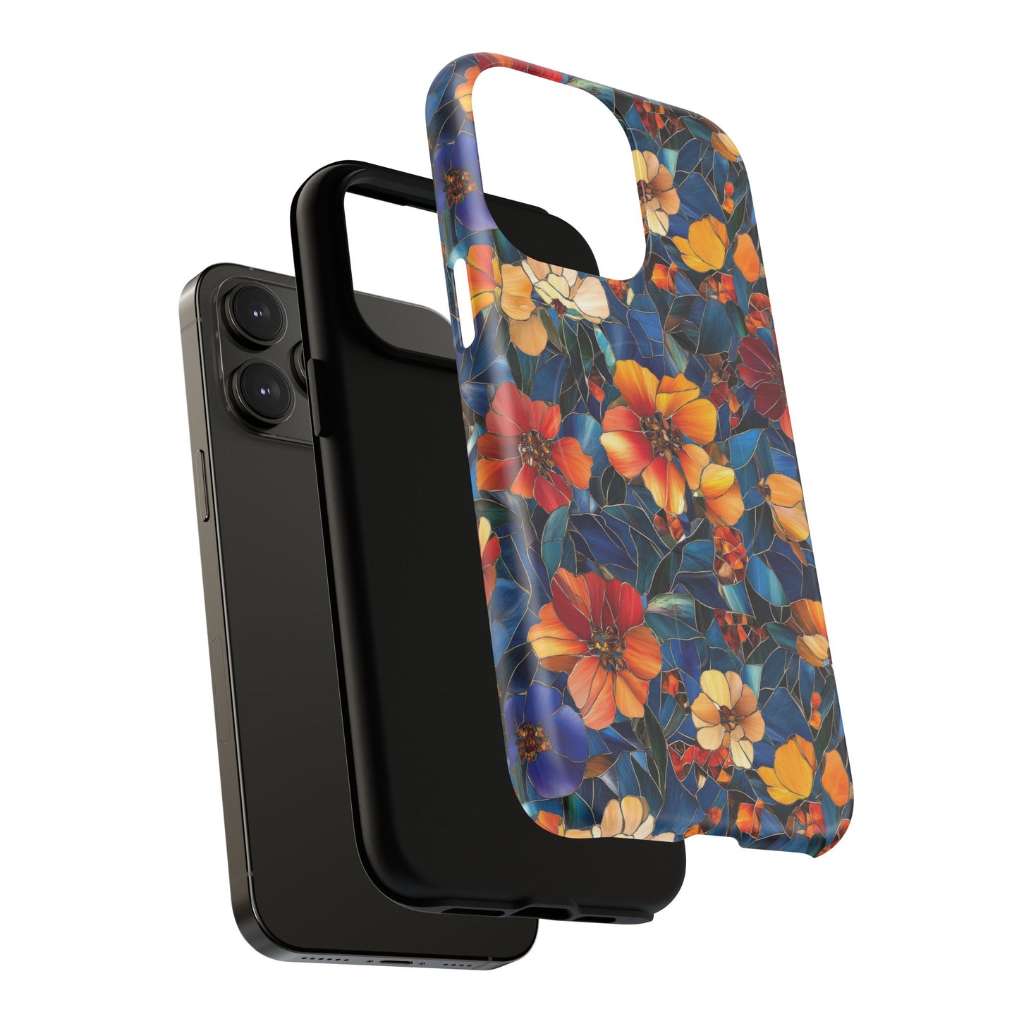 Cathedral Petals Tough Magnetic iPhone Case, Durable, Stylish, Unique Floral Design, Gifts for Her, Birthday, Everyday Use, Stained Glass iPhone Case.