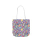 Personalized Purple Doodle Daydream Composition Book Inspired Canvas Tote Bag with Colorful Straps, Cute School Bag, Eco-Friendly Tote, Back to School Shopping Bag, Teacher Gift Idea