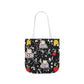 Personalized Black Composition Book Inspired Canvas Tote Bag with Colorful Straps, Cute School Bag, Eco-Friendly Tote, Back to School Shopping Bag, Teacher Gift Idea