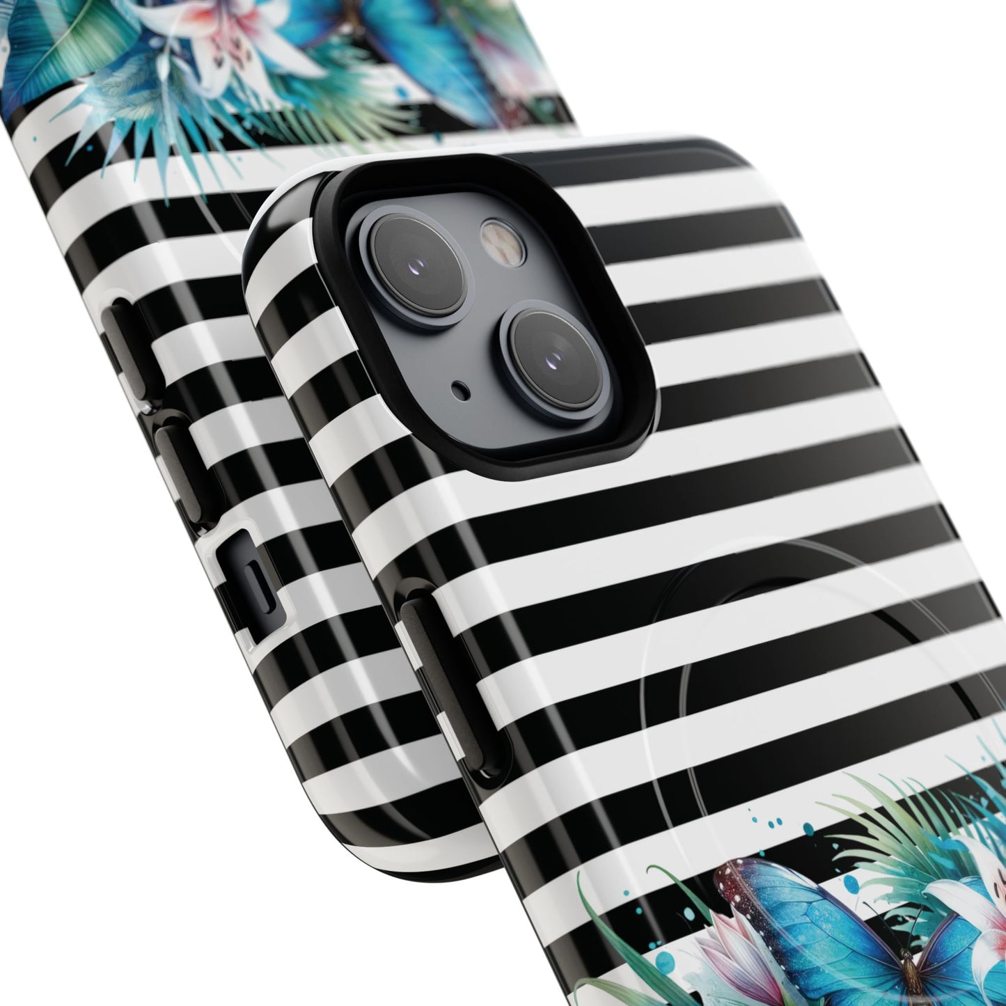 Wings of Wonder Tough iPhone Magnetic Case, Stylish Protection, Durable iPhone Cover, Butterfly Design Gift, Floral Case,Trendy Tech Accessory.