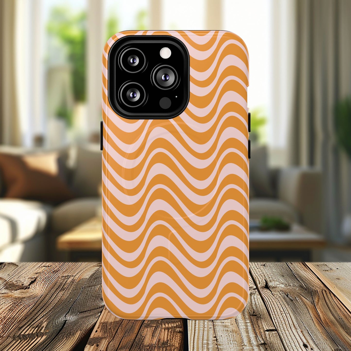 Stylish Tough Magnetic Case for Your iPhone - Trendy Wave Design, Durable Protector, Gift for Her, Cool Tech Accessory, Unique iPhone Cover, Magsafe iPhone Cover.