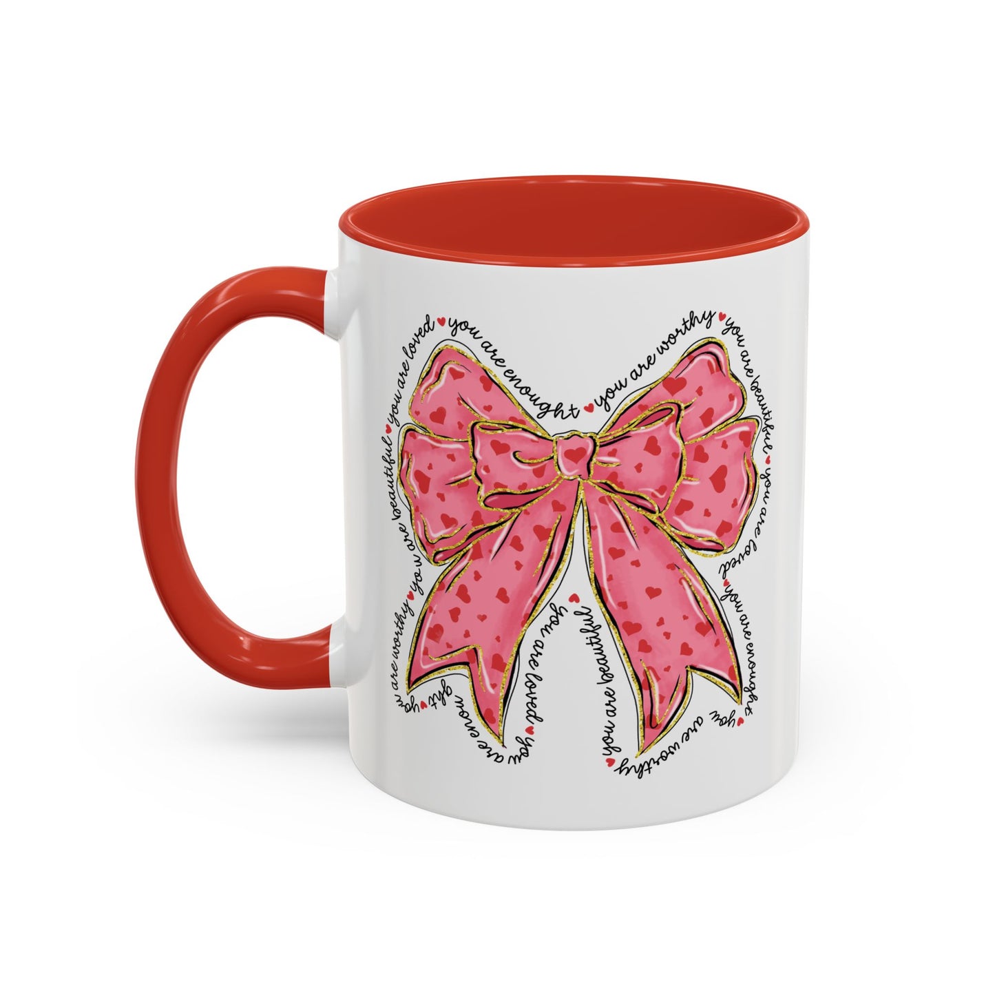 Affirmation Bow Accent Coffee Mug (11oz).