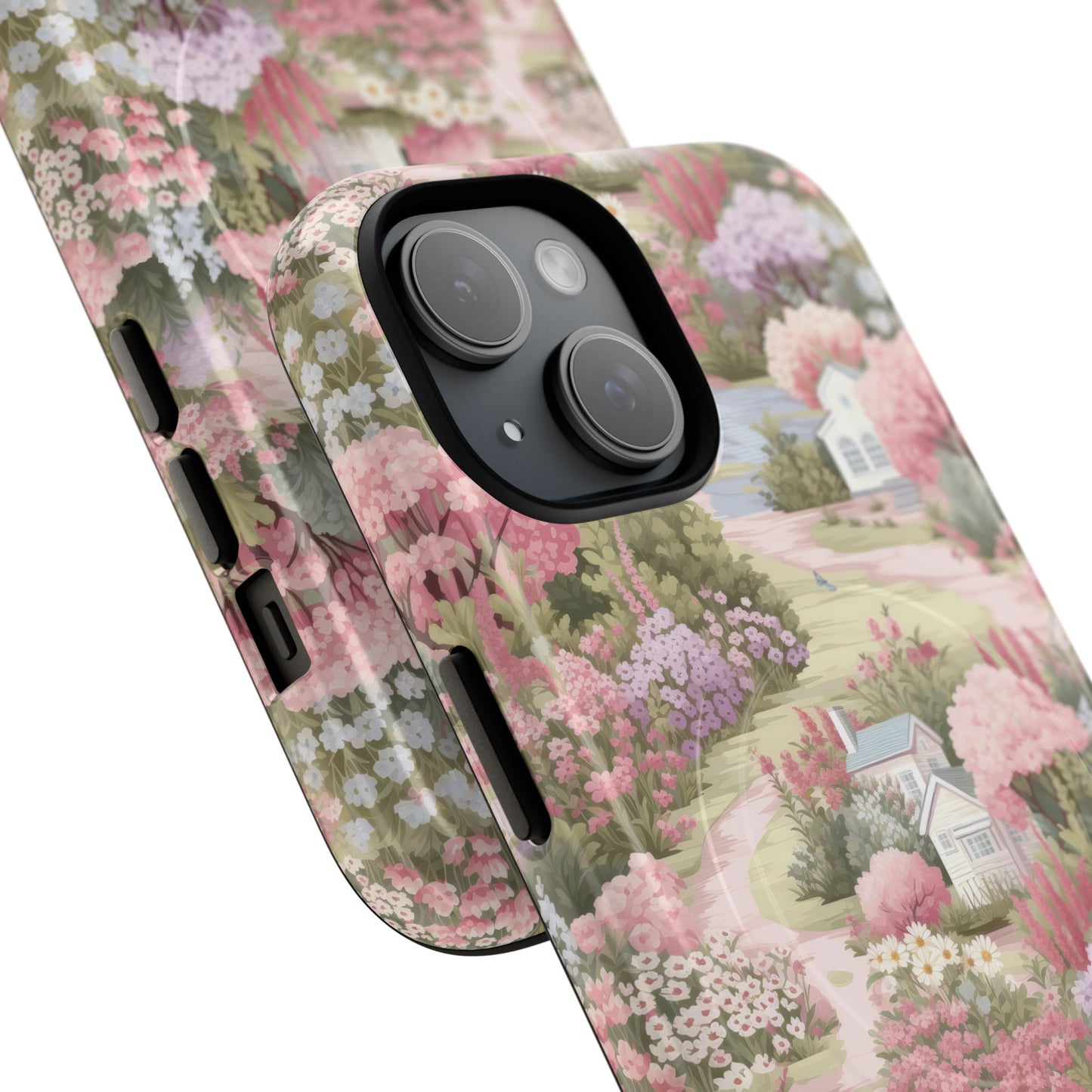 Whispers of Spring Lane Tough iPhone Magnetic Case, Floral iPhone Protection, Gift for Nature Lovers, Spring Accents, Durable Design, Customizable iPhone Cases