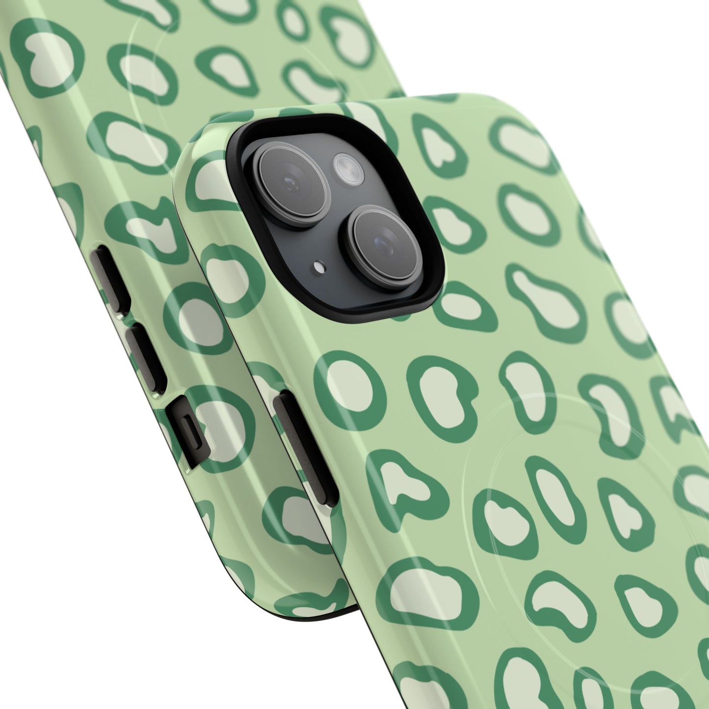 Chic Leopard Print iPhone Cases | Tough Magnetic Cases, iPhone Protection, Animal Print, Stylish Tech Accessories, Green iPhone Case