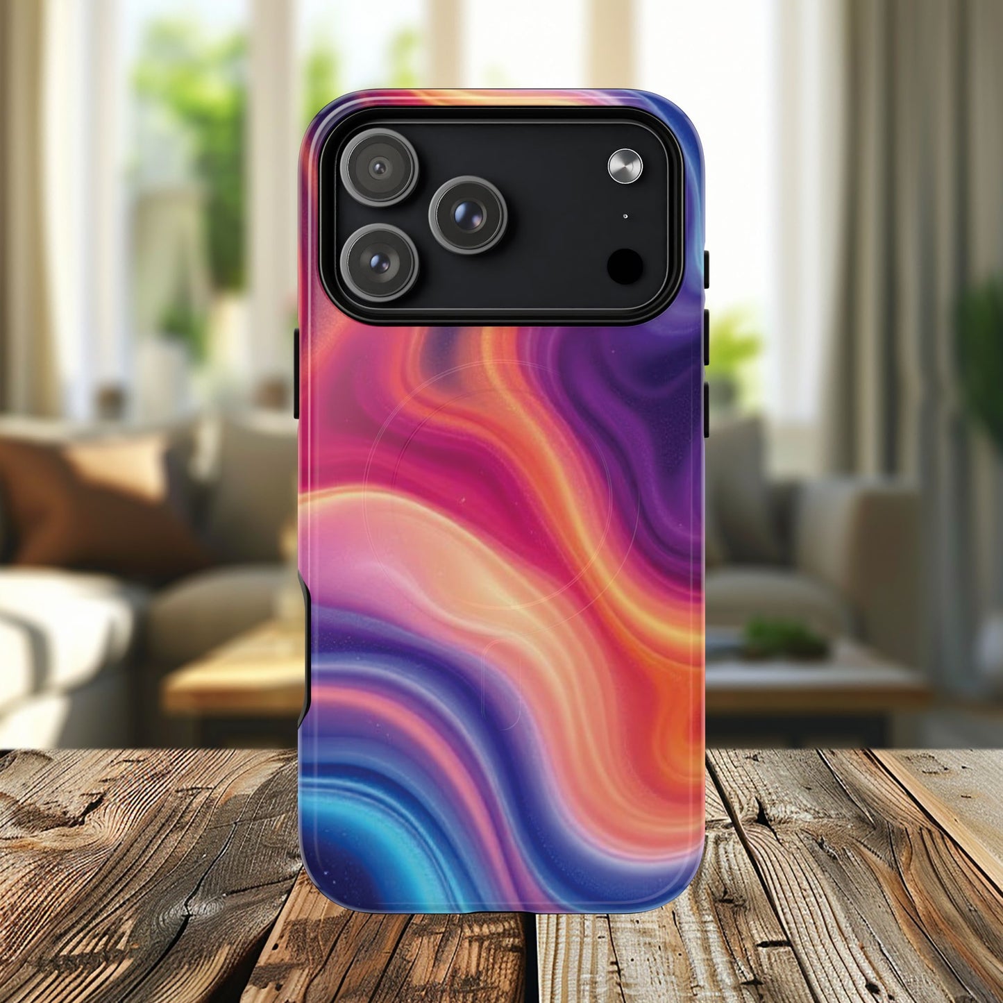 Cosmic Lava Flow Colorful Abstract iPhone Case , Tough Magnetic Protection, Stylish Accessories, Gift for Tech iPhone Lovers, Vibrant Mobile Covers