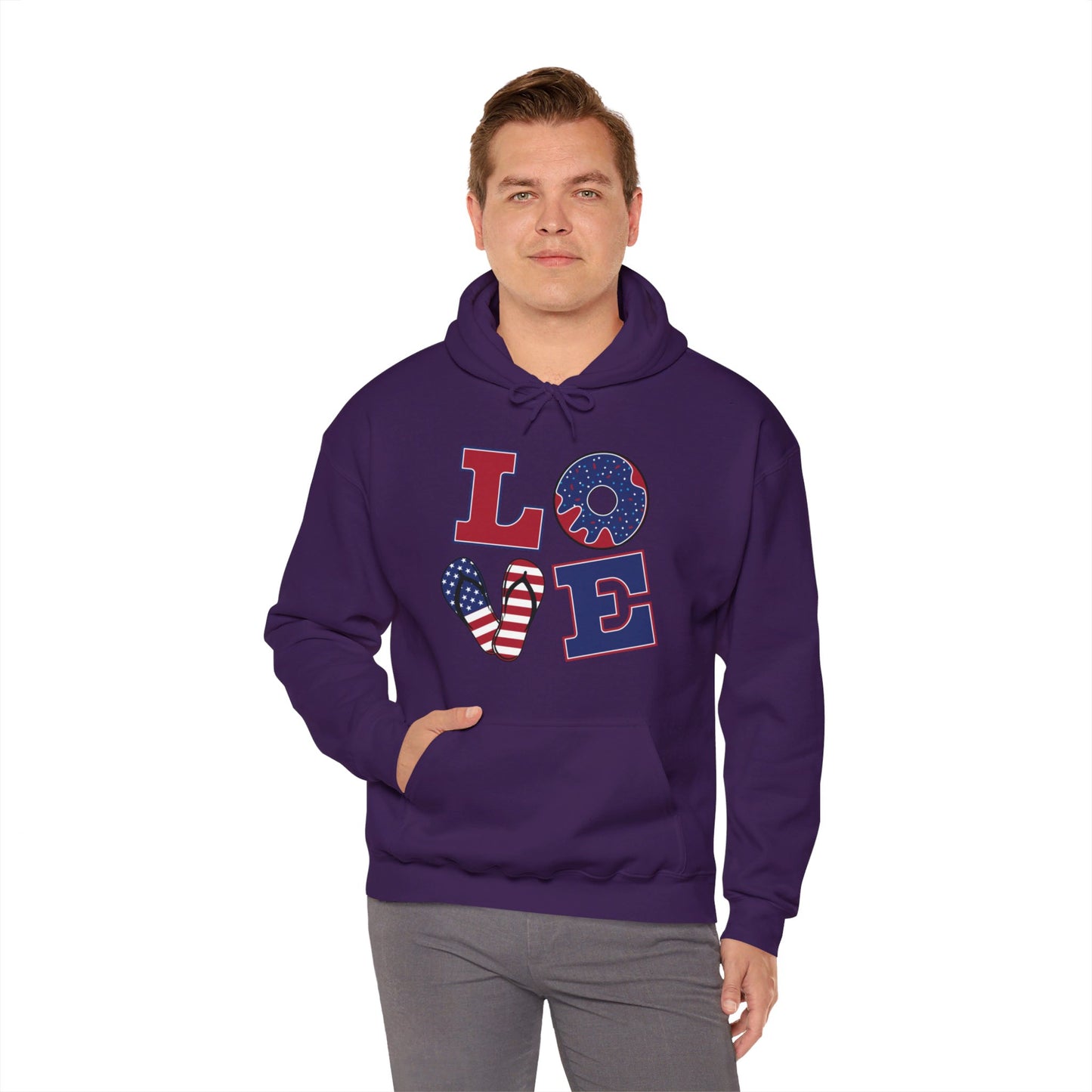 Patriotic LOVE Unisex Heavy Blend™ Hooded Sweatshirt