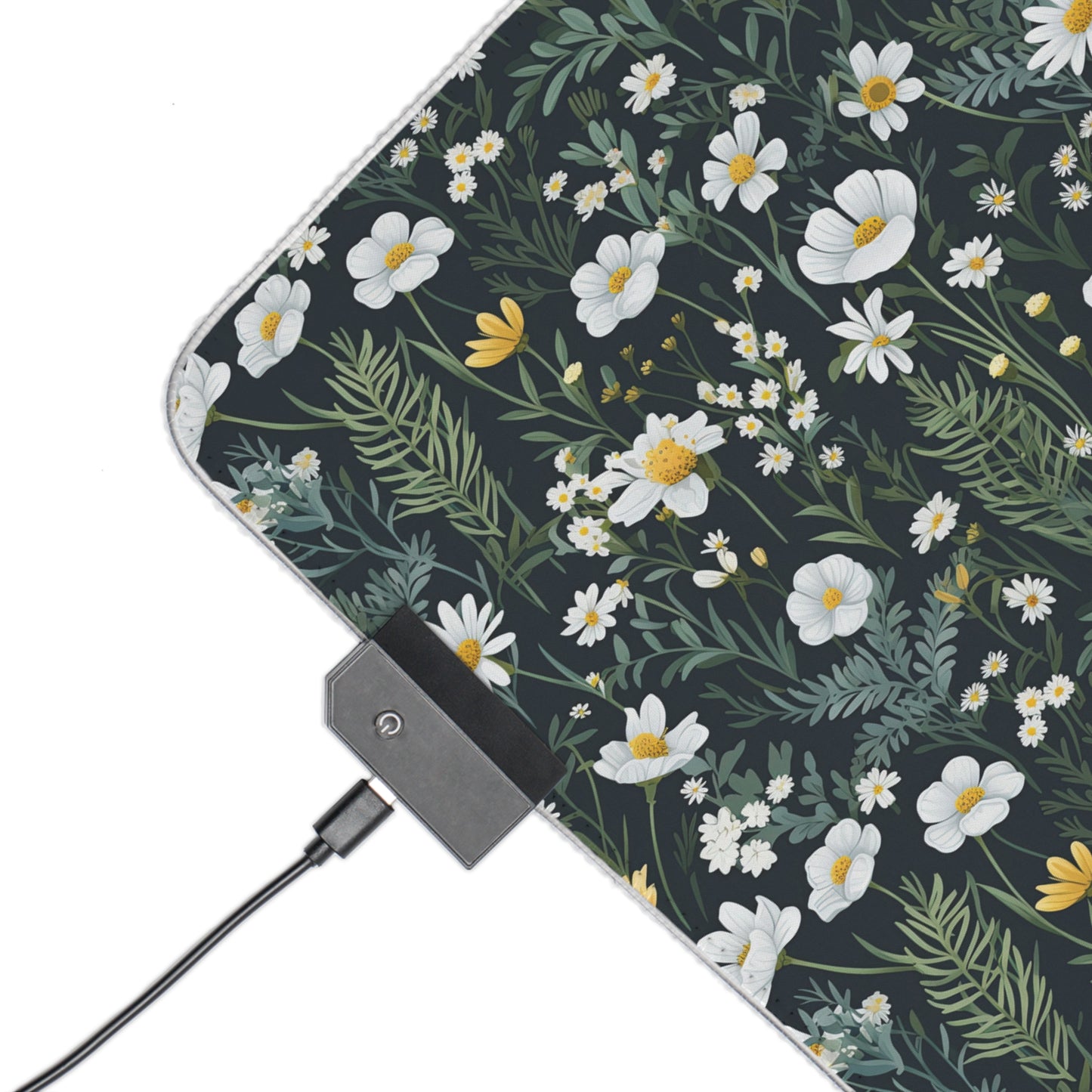 Daisy Delight Floral LED Gaming Mouse Pad – Custom Designed RGB Computer Accessory.