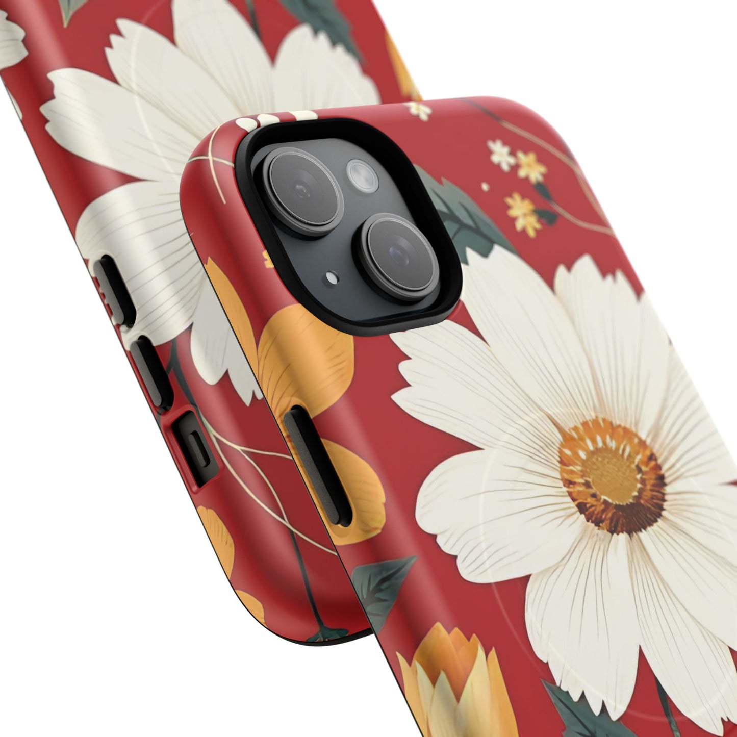 Floral Fusion Tough Magnetic Phone Case | Flower Design, Durable Protective Cover, Gift for Her, Spring Style, Unique Phone Accessory.