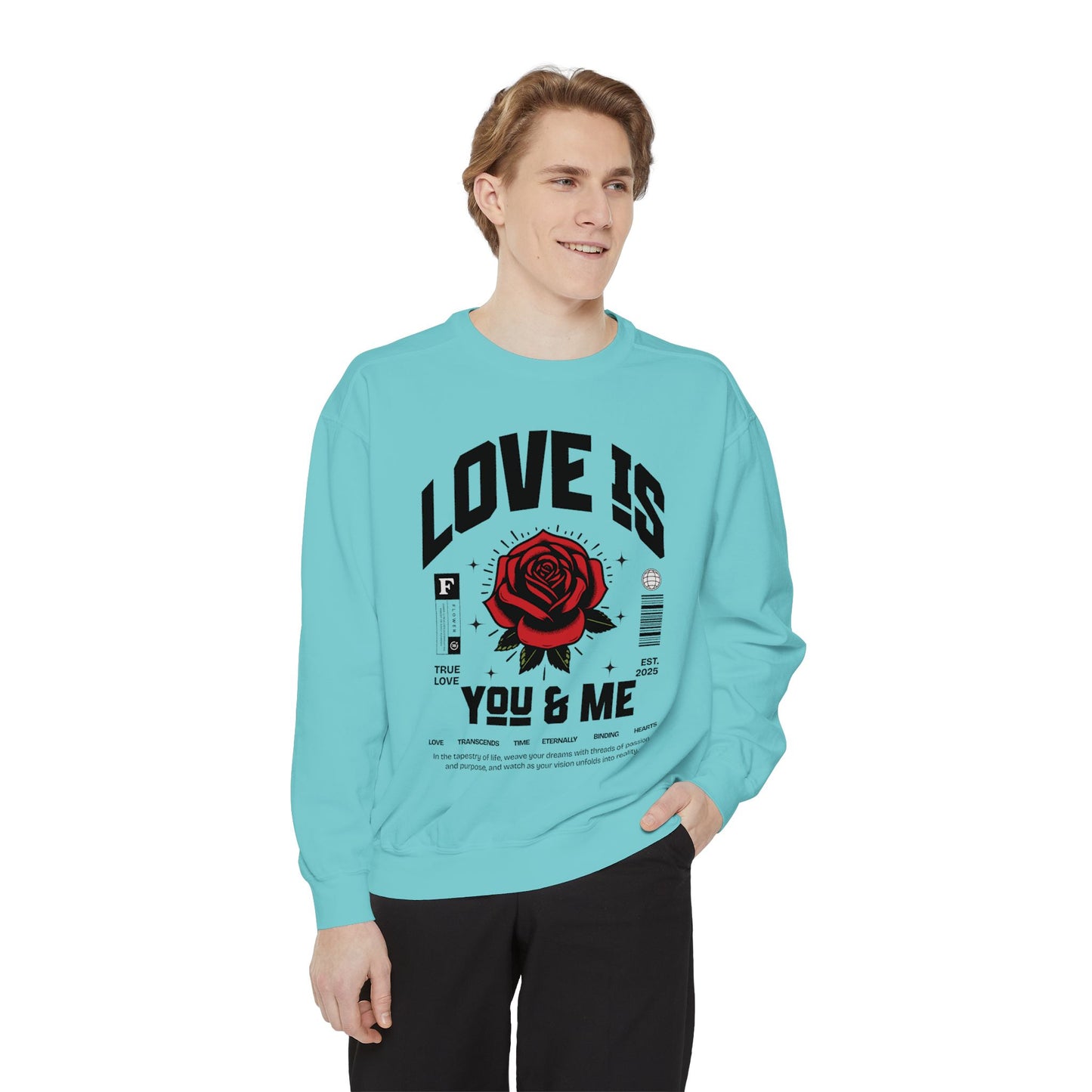 You and Me Valentines Unisex Comfort Colors Garment-Dyed Sweatshirt