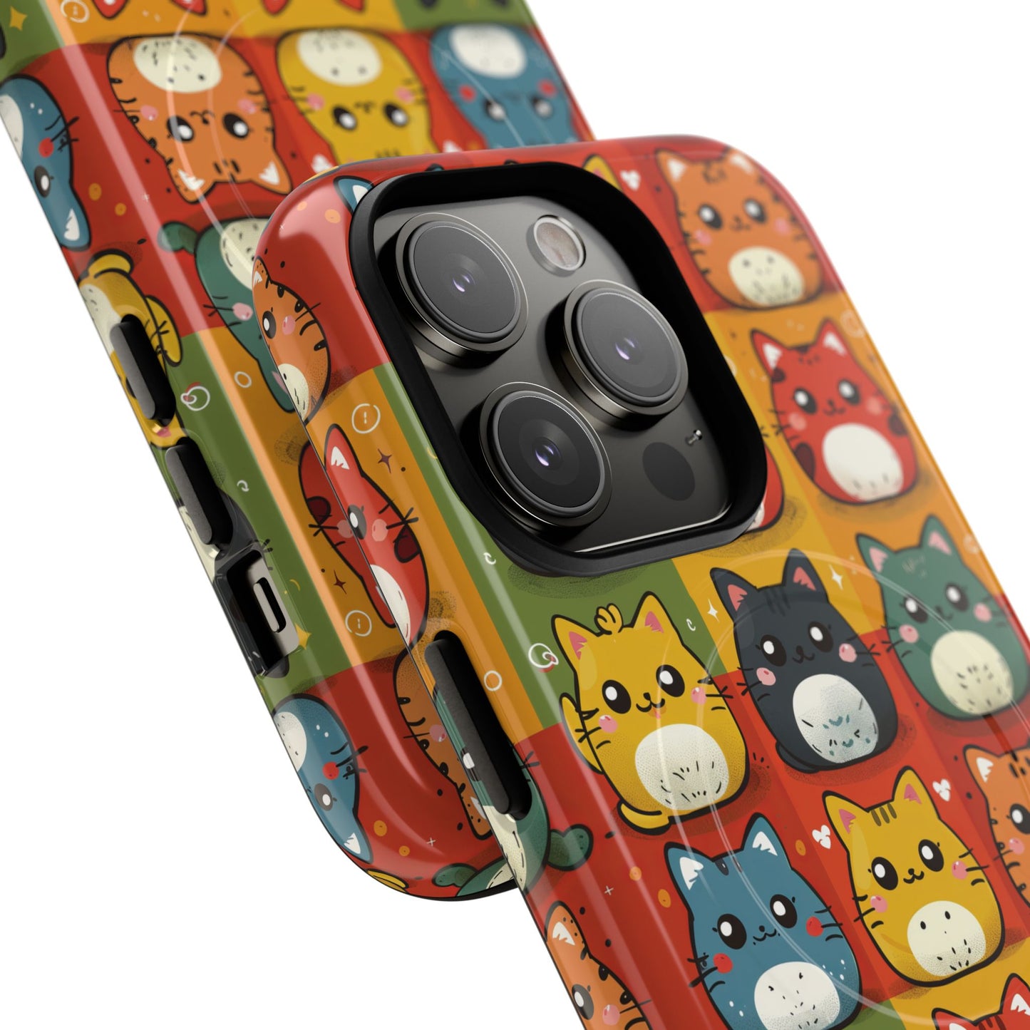 Cute Kawaii Cat iPhone Case, Tough Magnetic iPhone Case, Animal Lover Gift, Kawaii iPhone Cover, Fun Cat Design