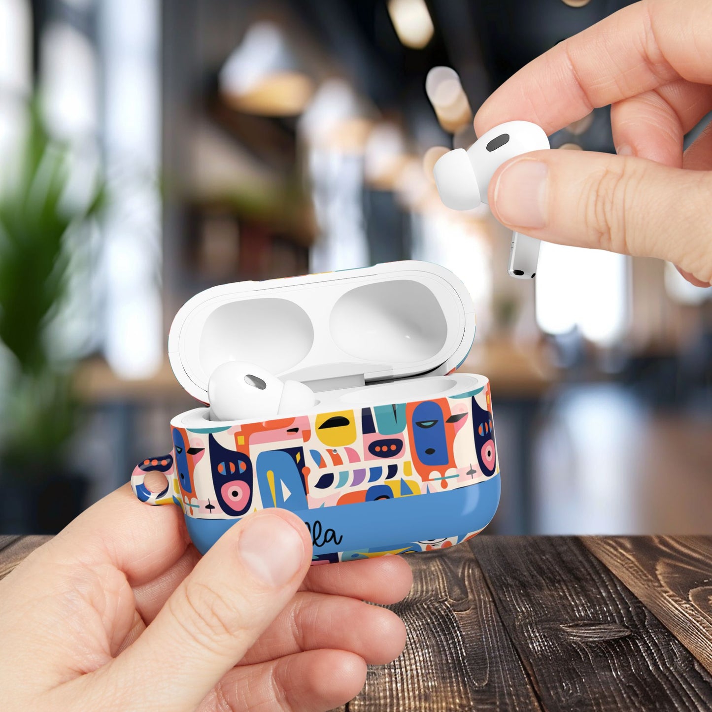 Personalized Abstract Art AirPod Case — Colorful Custom Name/Affirmation Design