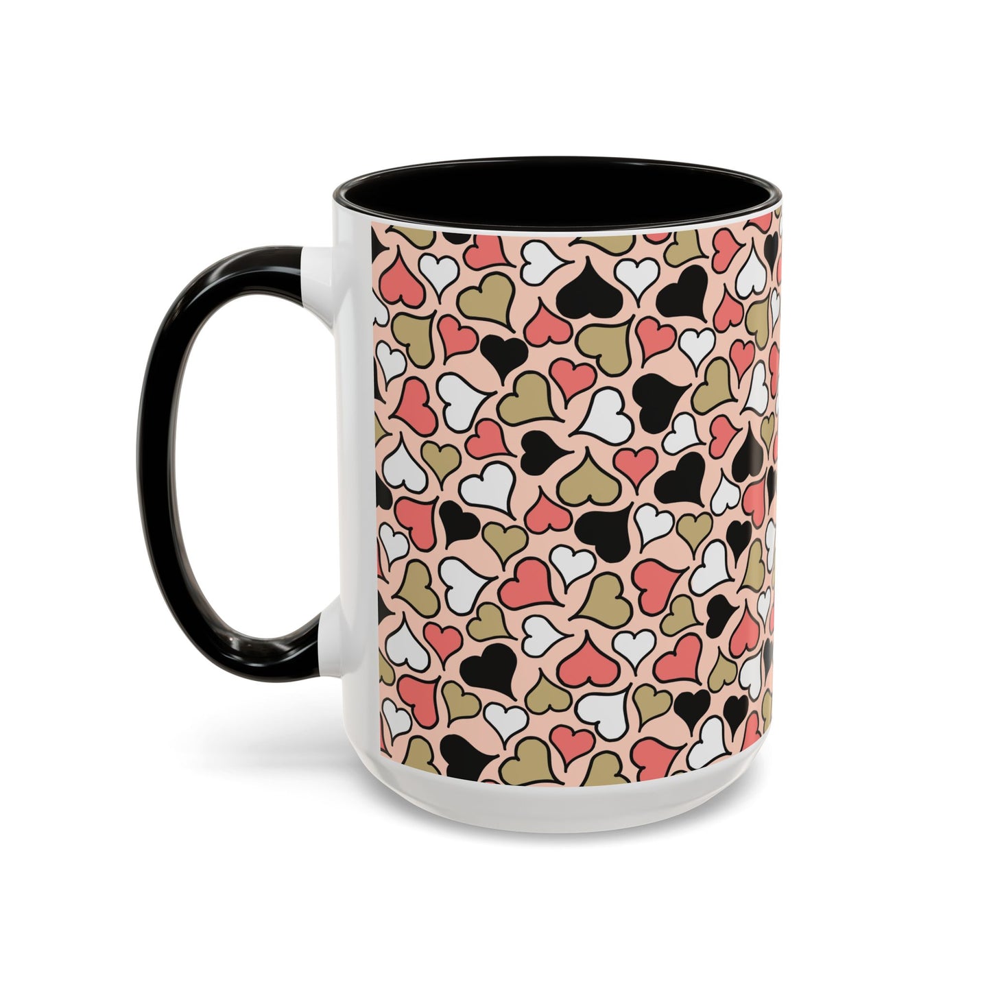 Heart Patterned Coffee Mug - Colorful Love Design, Perfect for Gifts & Celebrations