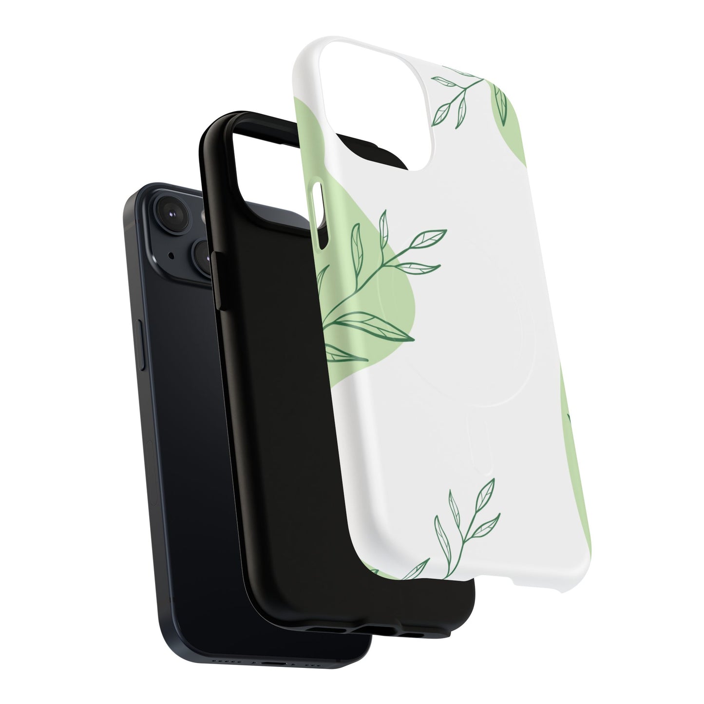 Stylish Tough iPhone Magnetic Cases with Leaf Design, iPhone Protection Cases, Greenery iPhone Covers, Eco-Friendly iPhone Accessories, Gift for Her.