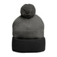 Cozy Pom-Pom Coquette Knit Cap with Embroidered Red Bow
