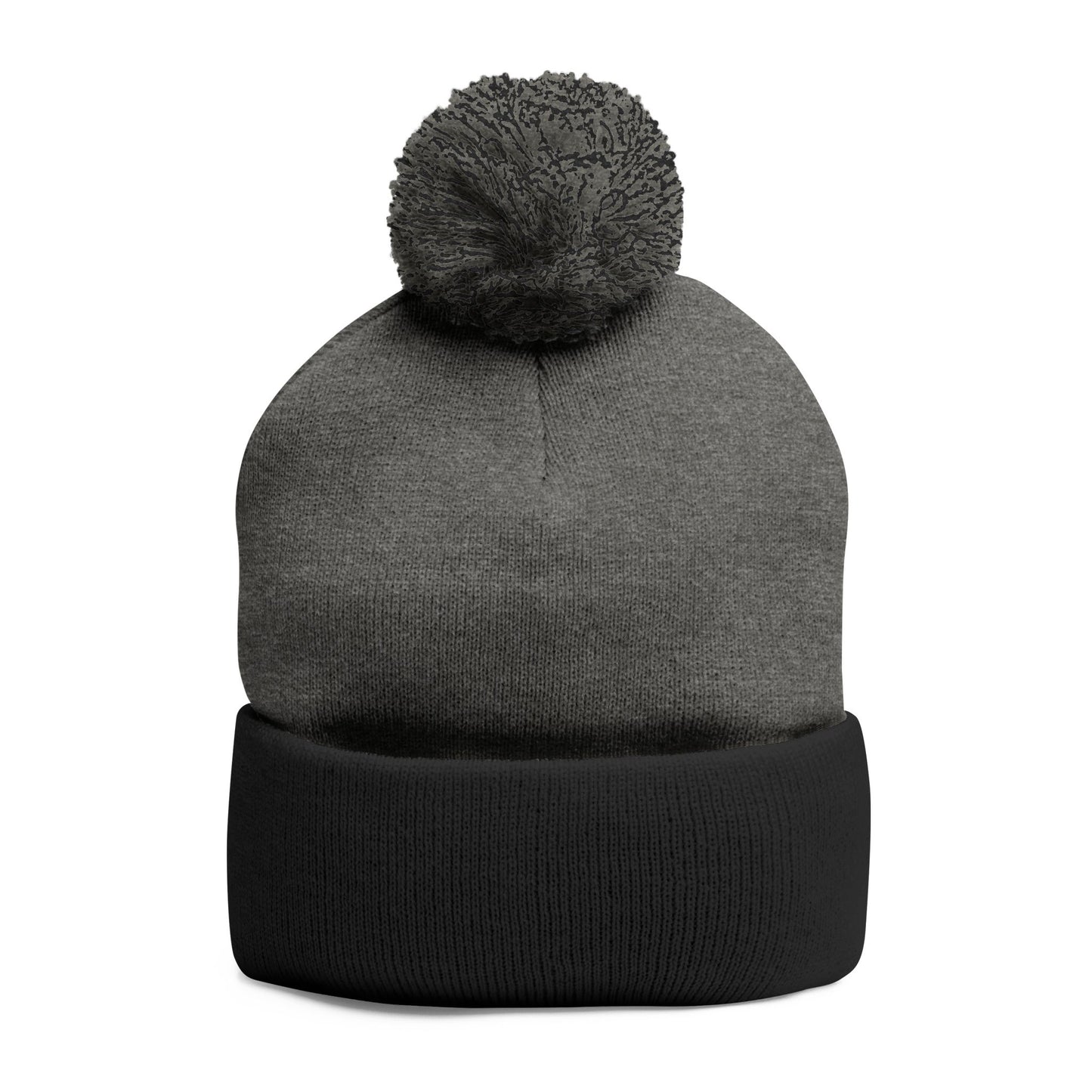 Cozy Pom-Pom Coquette Knit Cap with Embroidered Red Bow