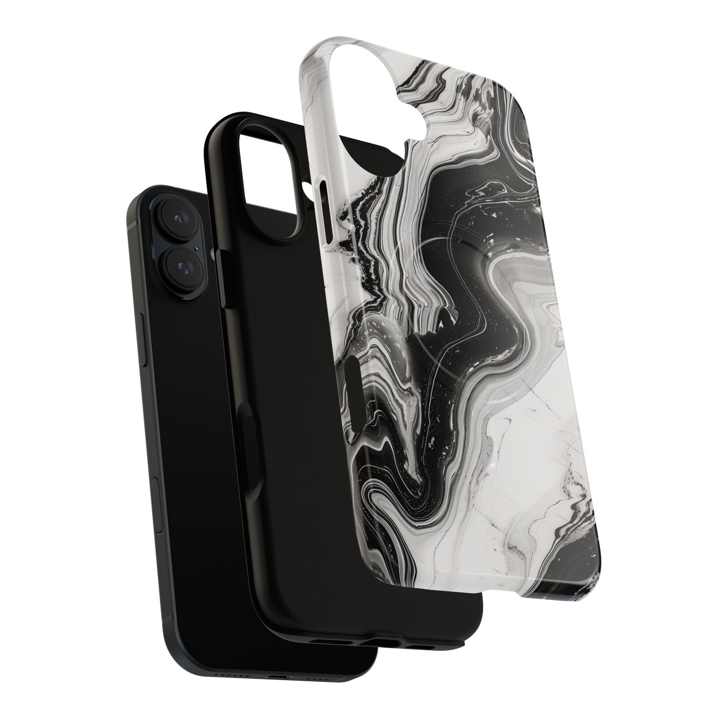 Black Marble Magnetic iPhone Case for Tough Protection, Stylish iPhone Mobile Accessory, Fashionable Gift, Unique Marble iPhone Design, Durable Smartphone Cover