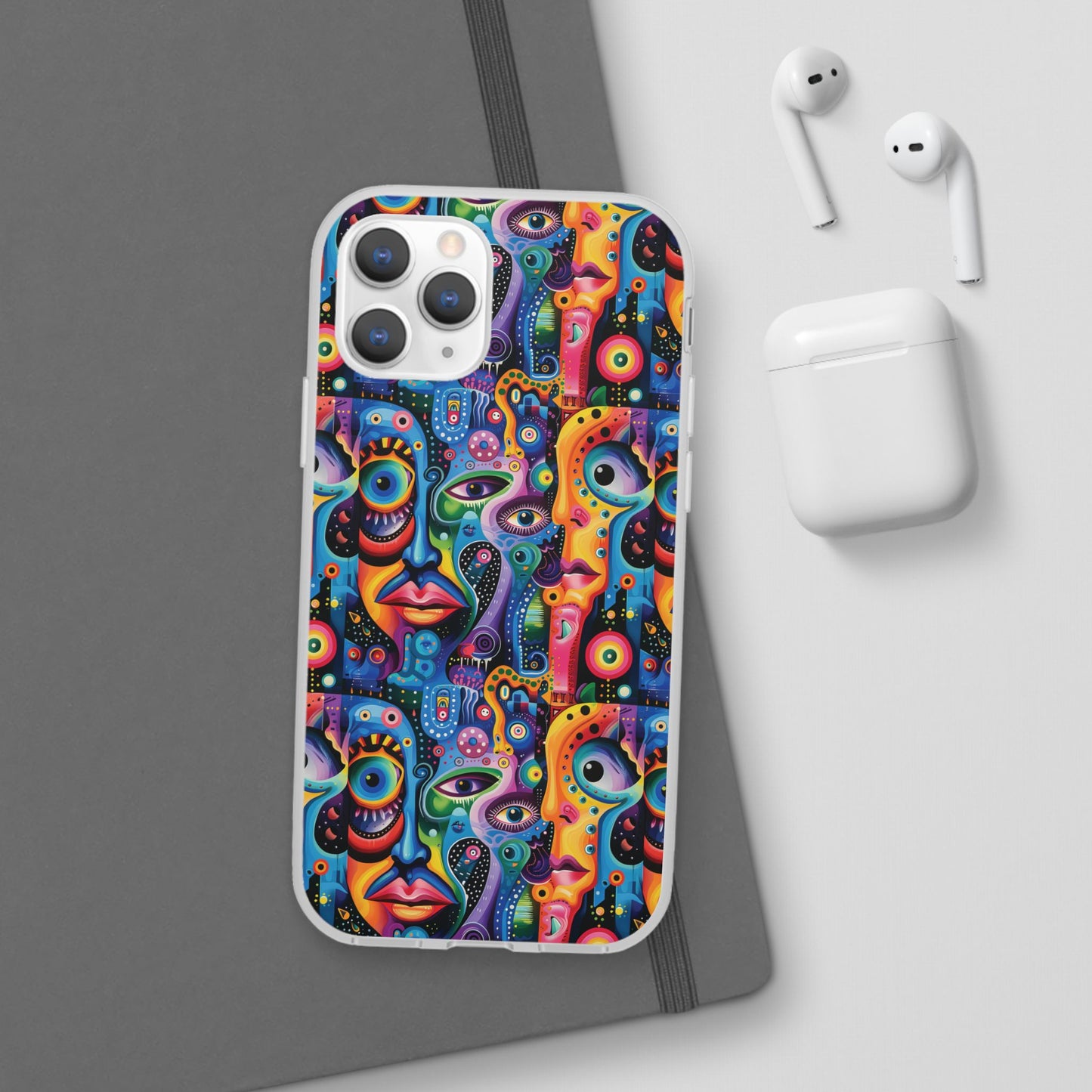 Psychedelic Visions Flexi iPhone and Samsung Case - Colorful Abstract Design.
