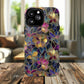 Chromatic Bloom Tough iPhone Magnetic Case, Tough iPhone Cover, Floral iPhone Accessory, Birthday Gift, Elegant Tech Decor, MagSafe Stained Glass Pattern.