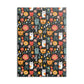 Whimsical Feline Garden Hardcover Notebook with Puffy Covers