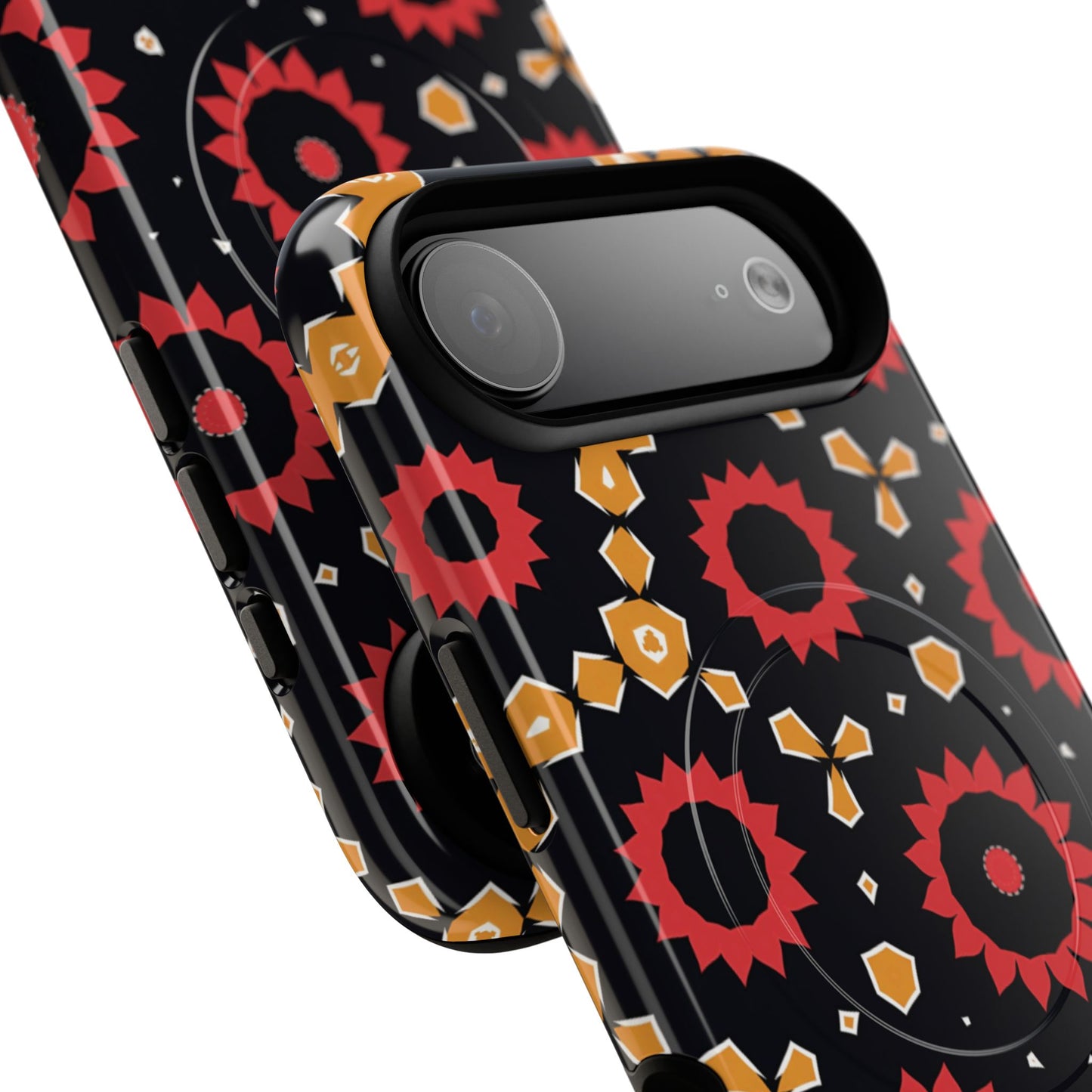 Midnight Ember Bloom Tough Magnetic iPhone Case, Bohemian Floral Design, Stylish iPhone Protection, Gift for Her, Trendy iPhone Accessories