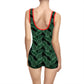 Black Tropical Bliss Women's Vintage Swimsuit (AOP)