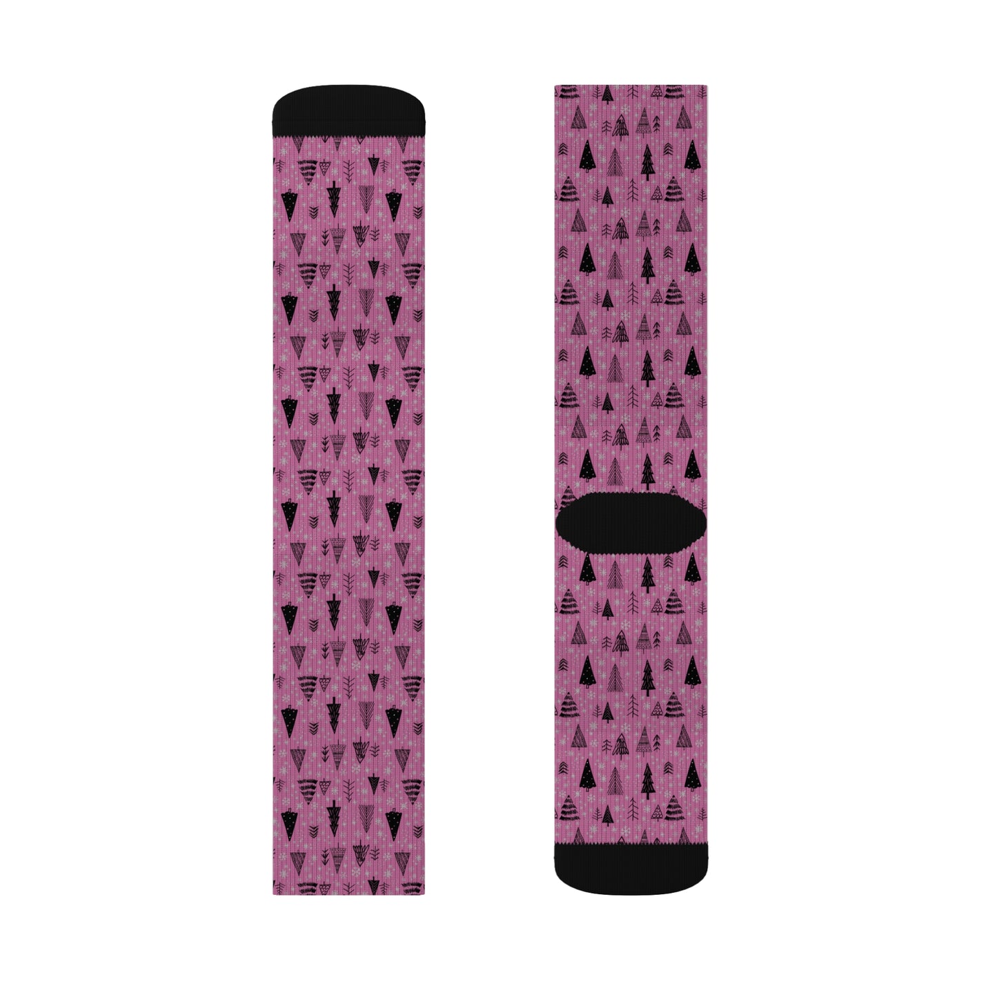 Winter Wonderland Pink Sublimation Socks - High-Quality Comfort with Stylish Sublimated Print