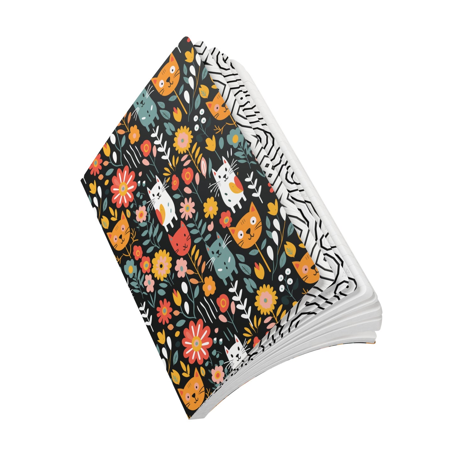 Whimsical Feline Garden Softcover Journal (With Inside Coloring Prints)