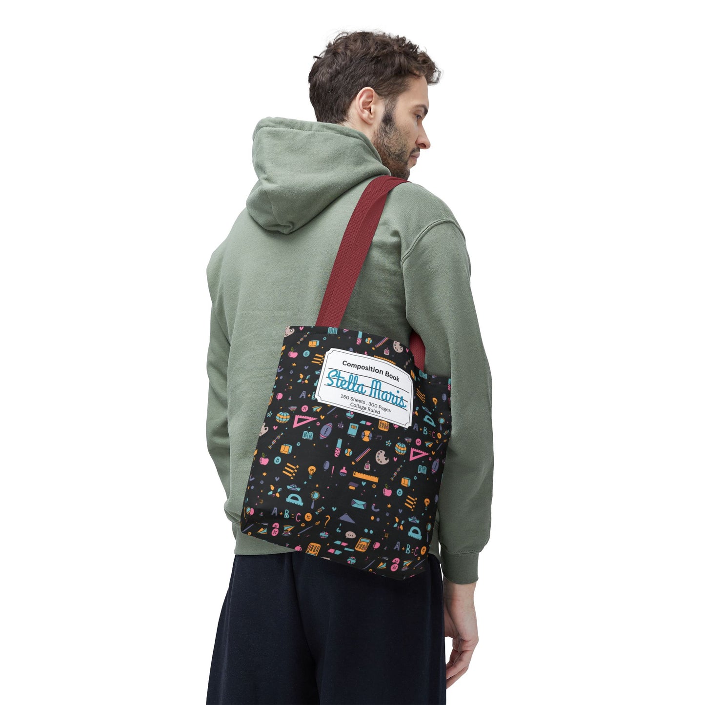 Personalized Chalkboard Chic Composition Book Inspired Tote Bag, Back to School Tote, Teacher Gift, Kids Bag, Custom Name Bag, Educational Accessories, Back to School Tote Bag.