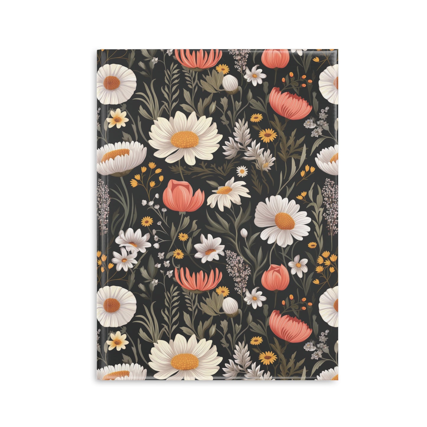 Blossom Elegance: Noir Garden Hardcover Notebook with Puffy Covers