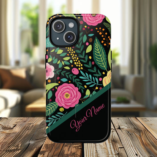 Personalized Floral Fantasy Tough Magnetic iPhone Cases- a Gift for Gardeners, Mother's Day, Birthday Gift, Anniversary Gift, Presents