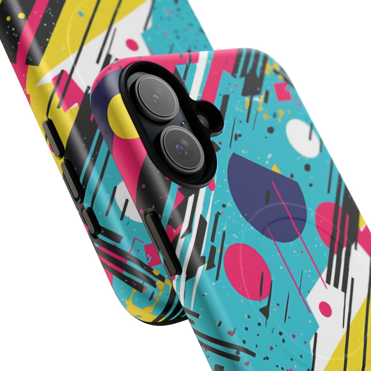 Retro Pop Vibes Magnetic iPhone Case with Abstract Design, Tough iPhone Cover, iPhone Accessory, Gift for Tech Lovers, Trendy iPhone Protector