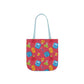 Personalized Kawaii Composition Book Inspired Canvas Tote Bag with Colorful Straps, Cute School Bag, Eco-Friendly Tote, Back to School Shopping Bag, Teacher Gift Idea