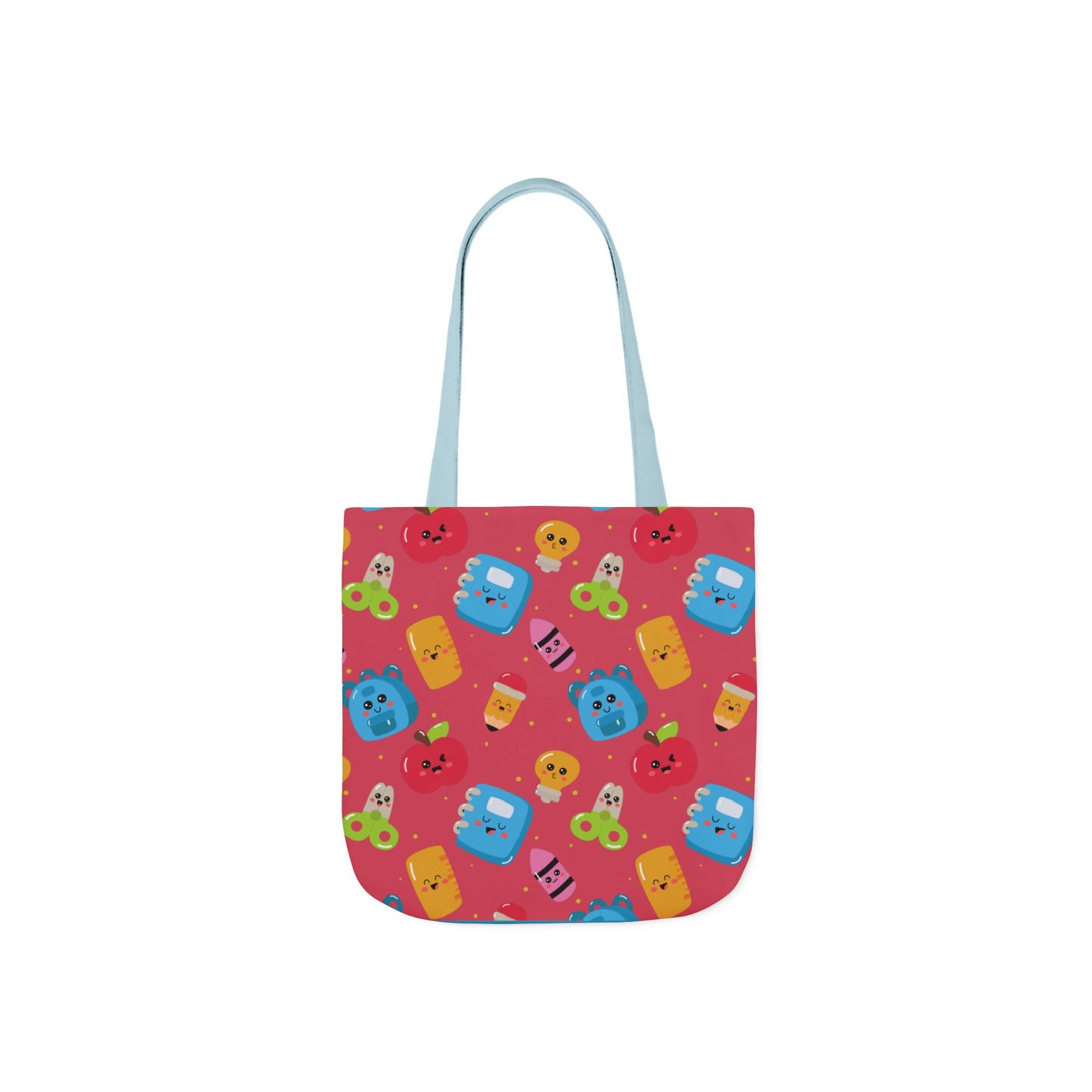 Personalized Kawaii Composition Book Inspired Canvas Tote Bag with Colorful Straps, Cute School Bag, Eco-Friendly Tote, Back to School Shopping Bag, Teacher Gift Idea