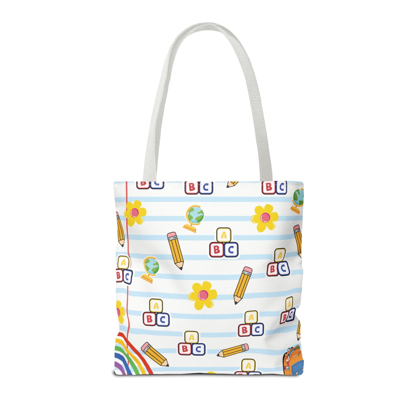 Personalized White SchoolYard Chic Composition Book Inspired Tote Bag, Back to School Tote, Teacher Gift, Kids Bag, Custom Name Bag, Educational Accessories, Back to School Tote Bag.