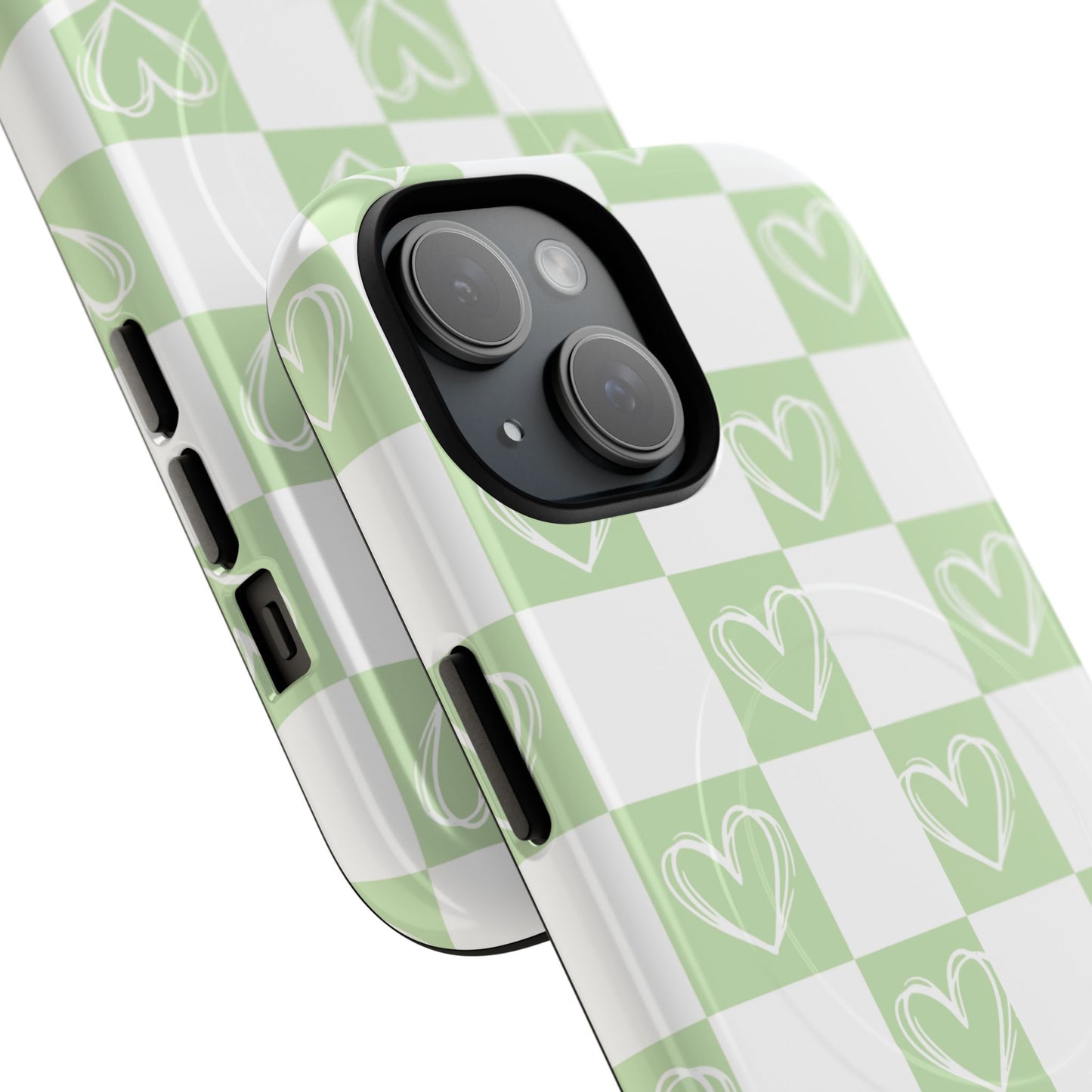Personalized Chic Heart Pattern iPhone Case | Tough Magnetic Cases, Stylish iPhone Protection, Gift for Her, Trendy Accessories, Everyday Use